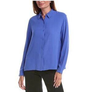 Eileen Fisher
Silk Georgette Crepe Point Collar Long Sleeve Button-Front Blouse